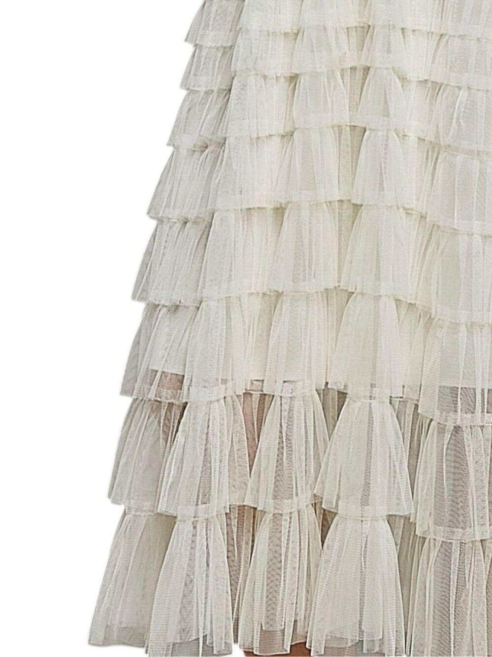 POL Crochet Lace Tiered Midi Dress | Boho Ivory Ruffle | Western Festival | O/S - Picture 14 of 14
